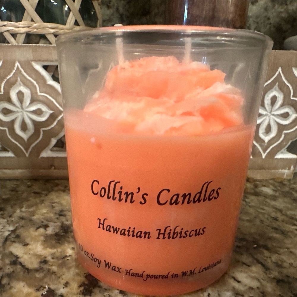 Hawaiian Hibiscus Soy Candle - Coral Orange